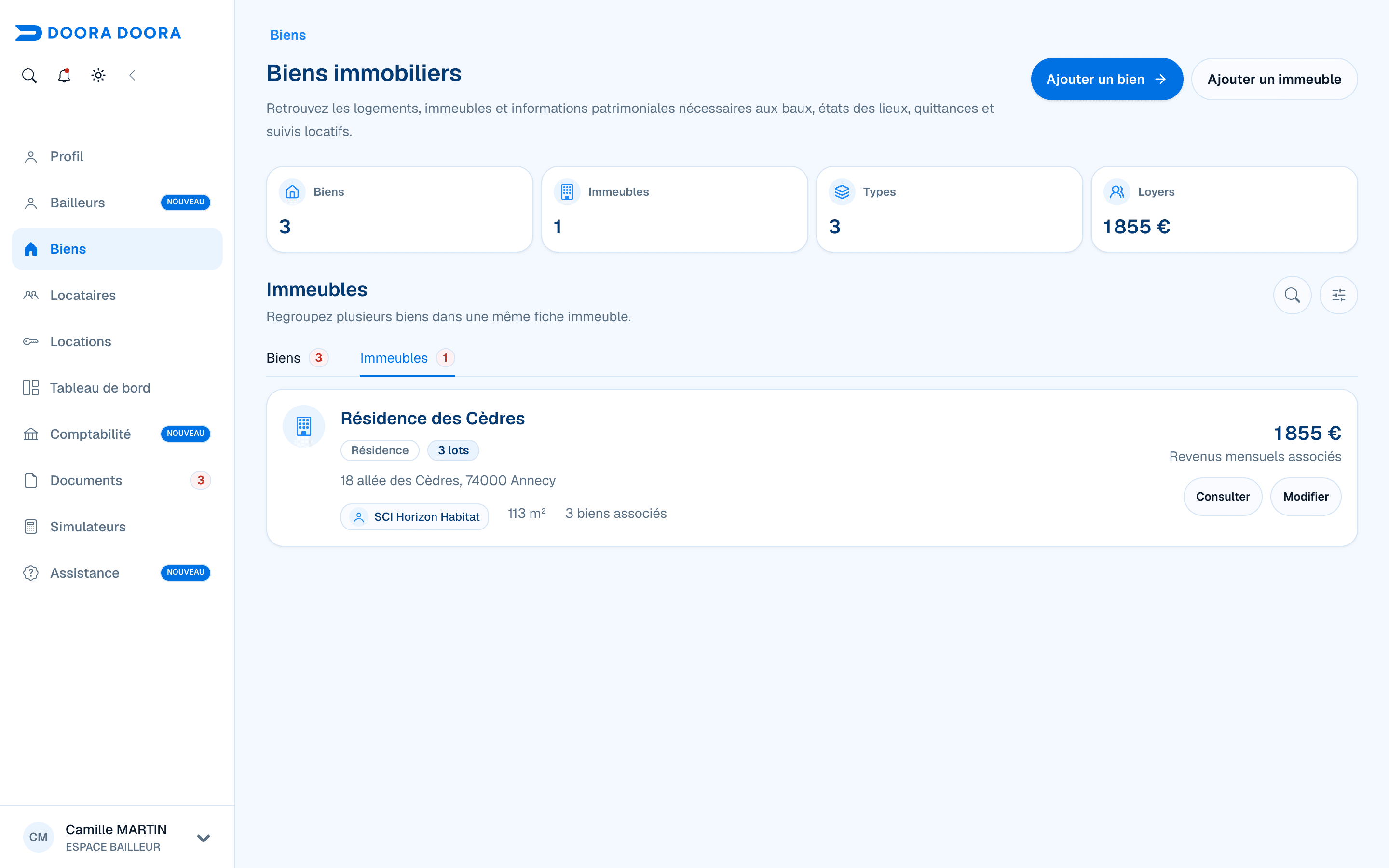 Liste des immeubles et Résidence des Cèdres dans DOORA DOORA